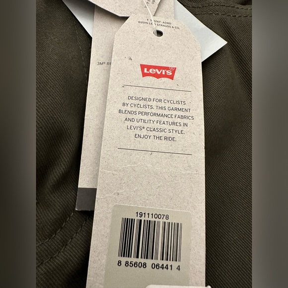 New Levi’s Commuter Jeans 31 X 30 Army Green Scotchlite Reflective U-lock Holder - Picture 5 of 8